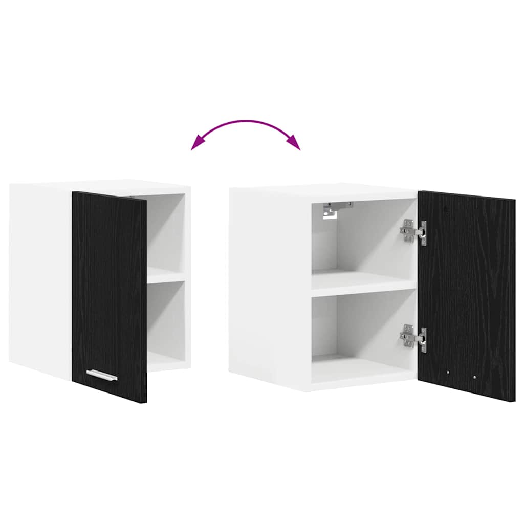 Hängeschrank Riga 2 pcs Schwarze Eiche und Weiß 30 x 31 x 40 cm
