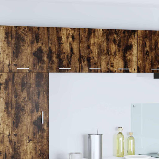 Hängeschrank mit Speicher Riga 2 pcs Geräucherte Eiche und Weiß