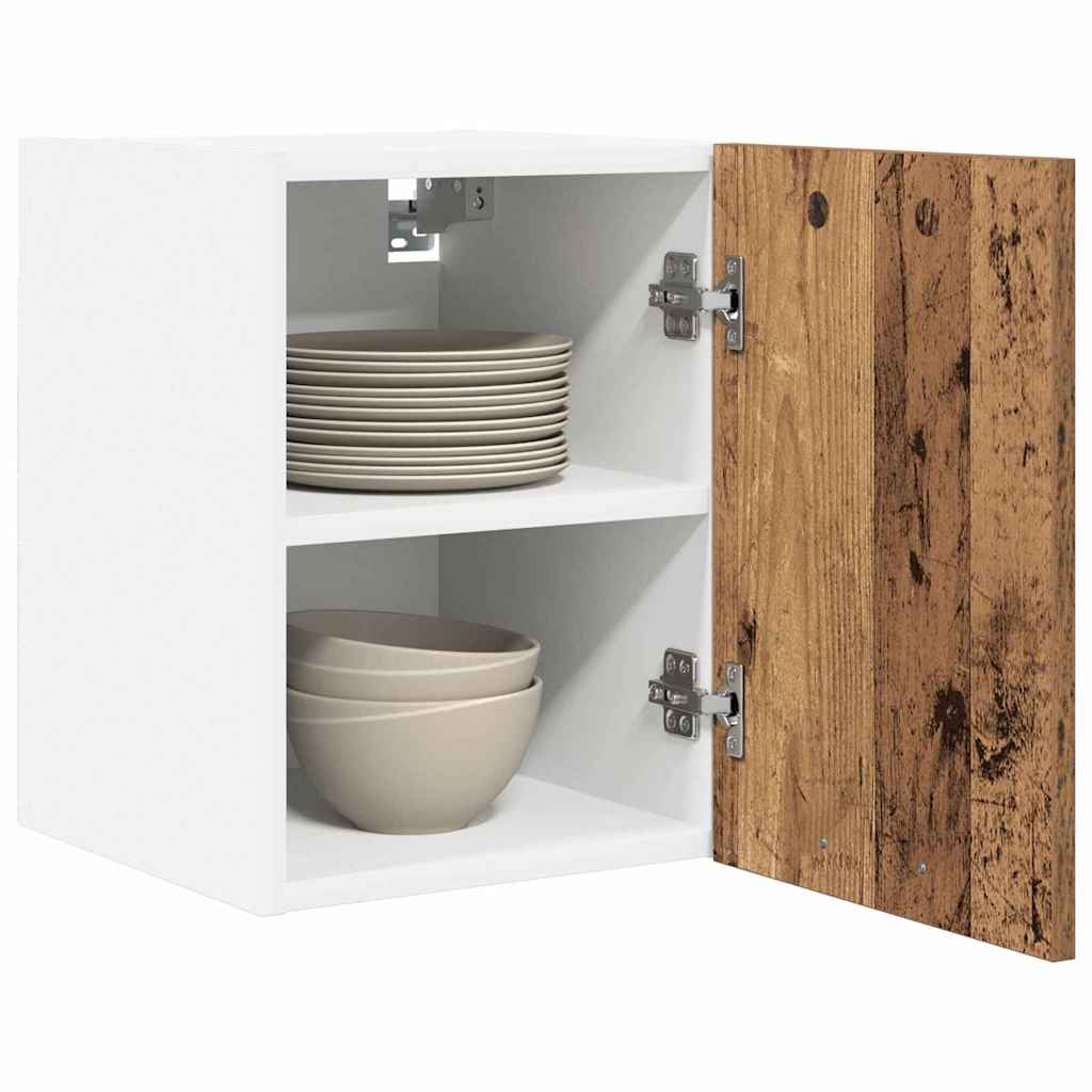 Hängeschrank Riga 2 pcs Altes Holz und Weiß 30 x 31 x 40 cm