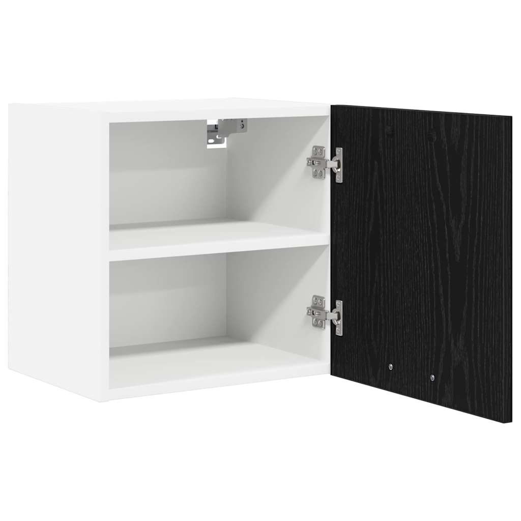 Hängeschrank Riga Schwarze Eiche und Weiß 40 x 31 x 40 cm