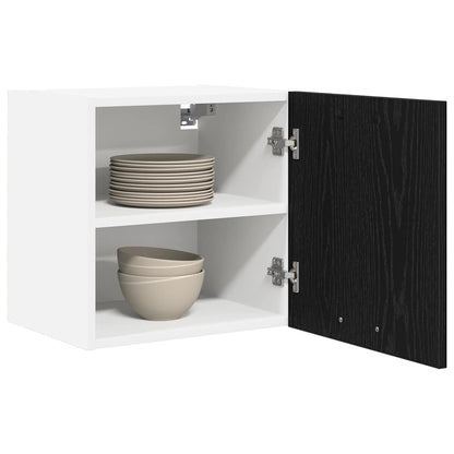 Hängeschrank Riga Schwarze Eiche und Weiß 40 x 31 x 40 cm