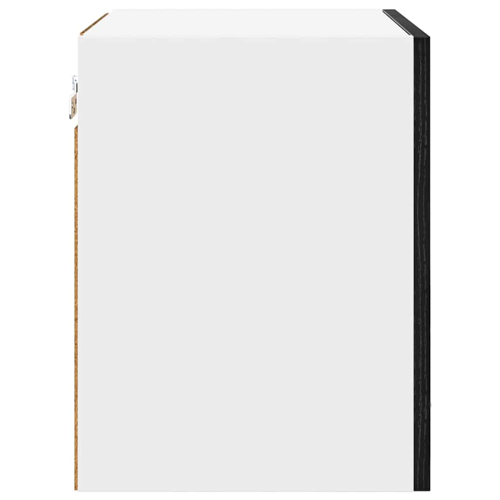 Hängeschrank Riga Schwarze Eiche und Weiß 40 x 31 x 40 cm