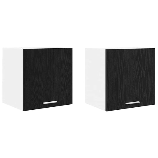Hängeschrank Riga 2 pcs Schwarze Eiche und Weiß 40 x 31 x 40 cm