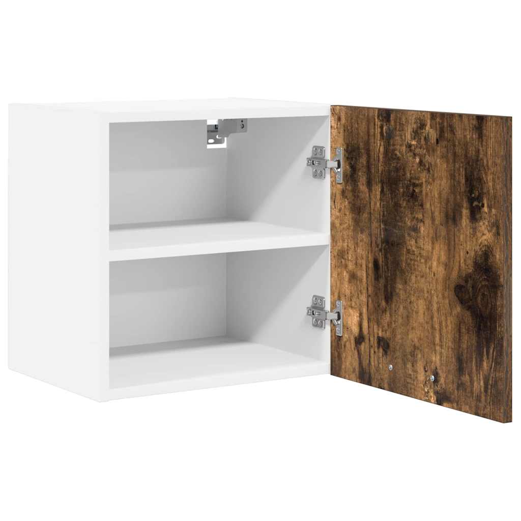 Hängeschrank mit Regal Riga 2 pcs Geräucherte Eiche und Weiß