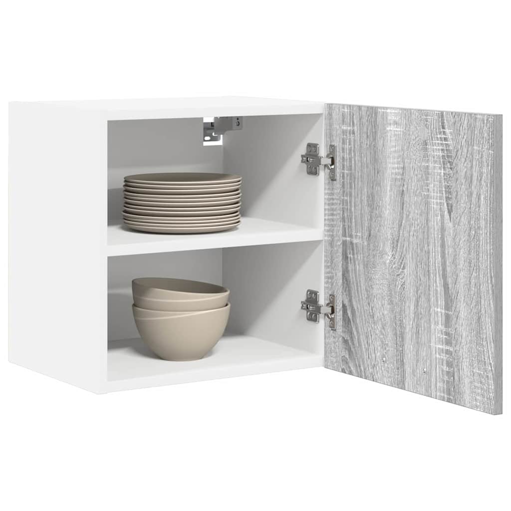 Hängeschrank mit Tür Riga Grau Sonoma und Weiß 40 x 31 x 40 cm