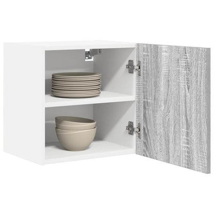 Hängeschrank mit Tür Riga Grau Sonoma und Weiß 40 x 31 x 40 cm