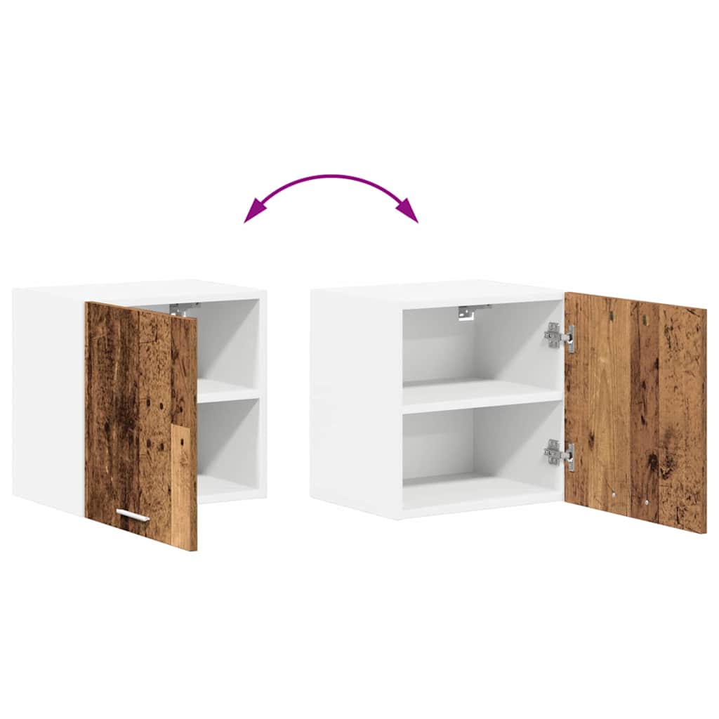 Hängeschrank mit Regal Riga Altes Holz und Weiß 40 x 31 x 40 cm