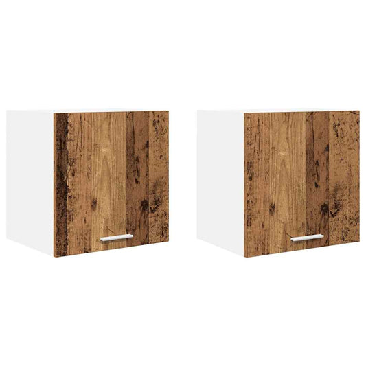 Hängeschrank Riga 2 pcs Altes Holz und Weiß 40 x 31 x 40 cm