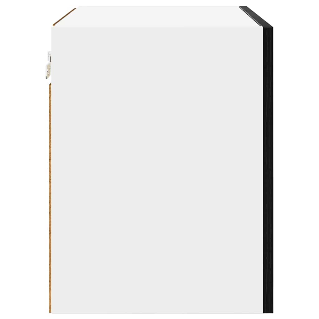 Hängeschrank Riga Schwarze Eiche und Weiß 50 x 31 x 40 cm