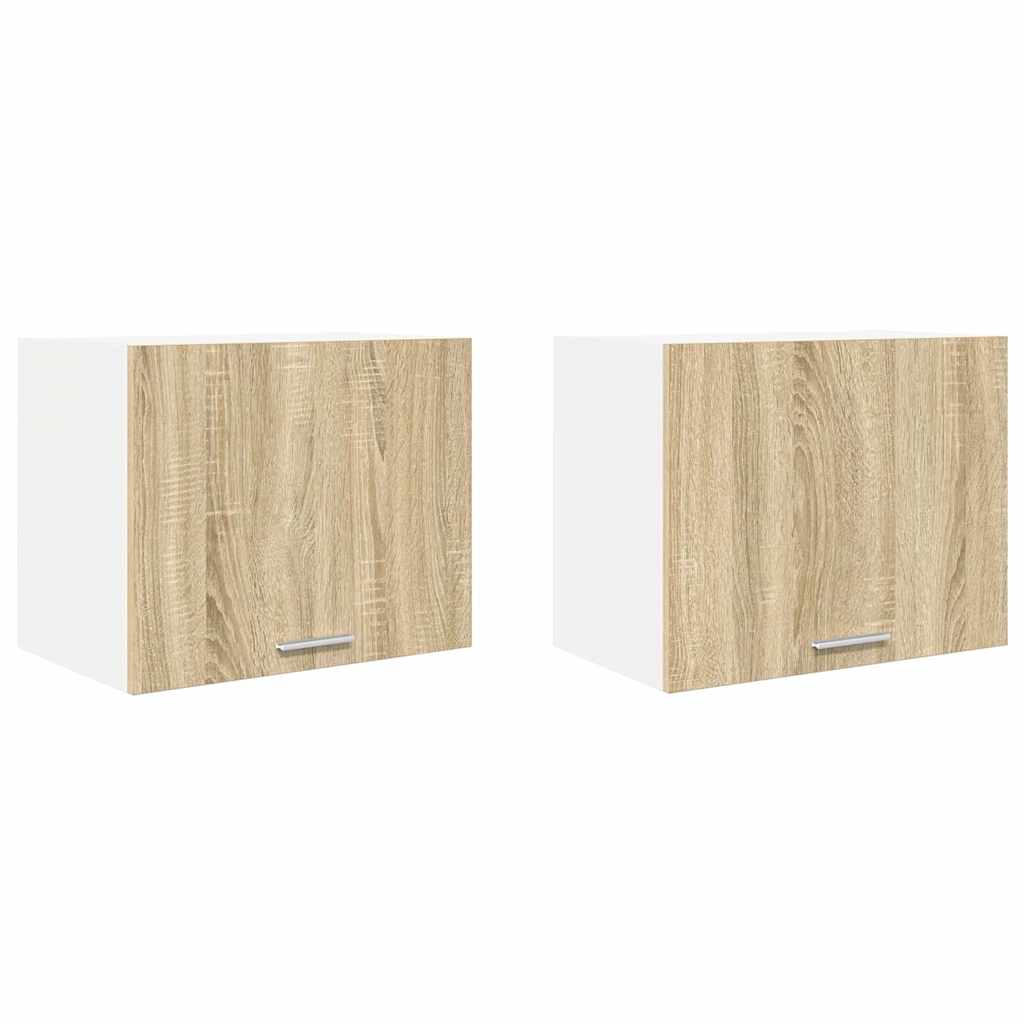Hängeschrank Riga 2 pcs Sonoma-Eiche und Weiß 50 x 31 x 40 cm