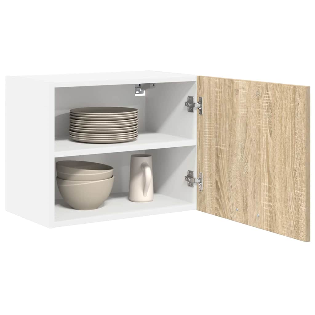 Hängeschrank Riga 2 pcs Sonoma-Eiche und Weiß 50 x 31 x 40 cm