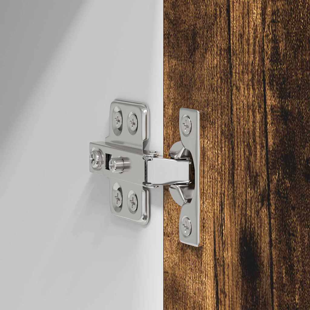 Hängeschrank mit Regal Riga 2 pcs Geräucherte Eiche und Weiß