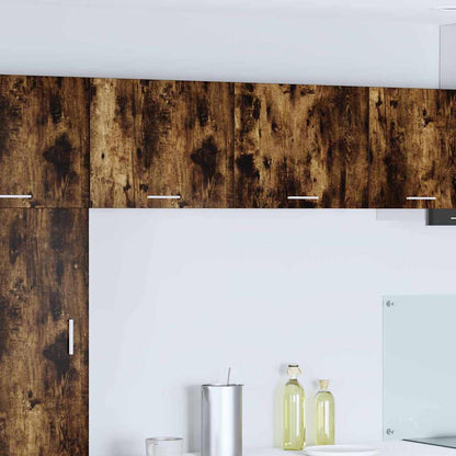 Hängeschrank mit Regal Riga 2 pcs Geräucherte Eiche und Weiß