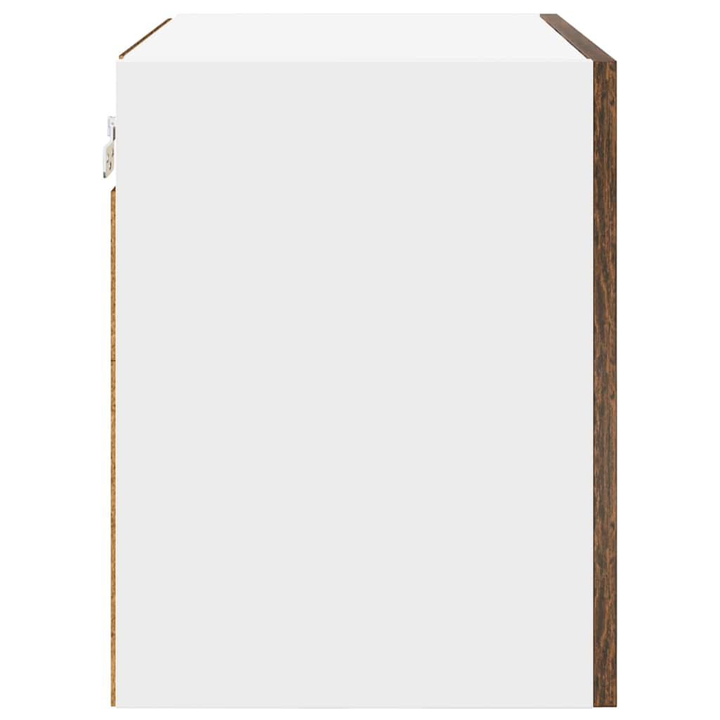 Hängeschrank mit Regal Riga 2 pcs Geräucherte Eiche und Weiß