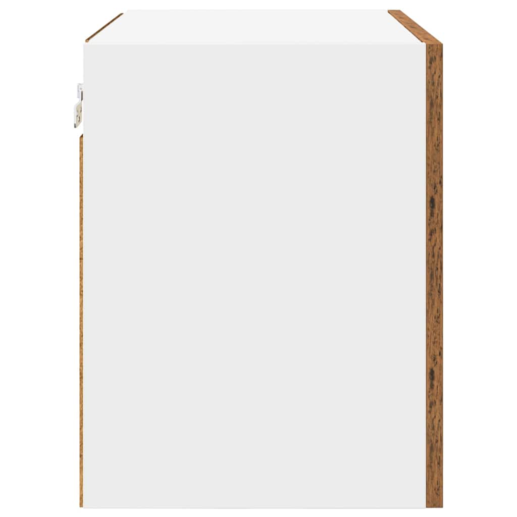 Hängeschrank mit Tür Riga Altes Holz und Weiß 50 x 31 x 40 cm