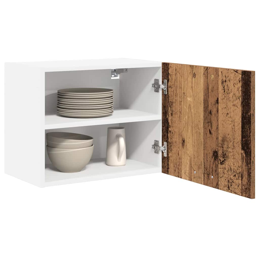 Hängeschrank Riga 2 pcs Altes Holz und Weiß 50 x 31 x 40 cm