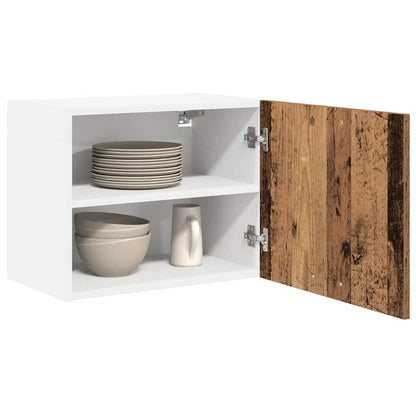 Hängeschrank Riga 2 pcs Altes Holz und Weiß 50 x 31 x 40 cm