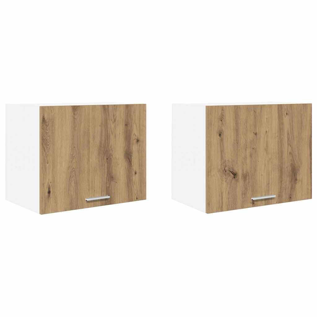 Hängeschrank Riga 2 pcs Artisan-Eiche und Weiß 50 x 31 x 40 cm