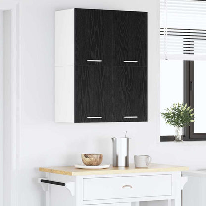 Hängeschrank Riga Schwarze Eiche und Weiß 60 x 31 x 40 cm