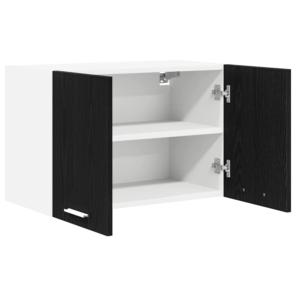 Hängeschrank Riga Schwarze Eiche und Weiß 60 x 31 x 40 cm