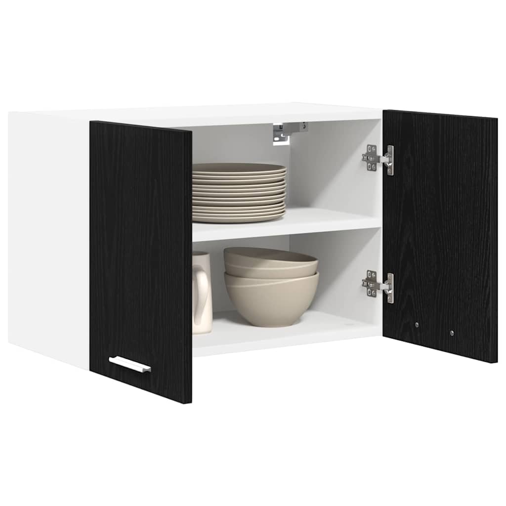 Hängeschrank Riga Schwarze Eiche und Weiß 60 x 31 x 40 cm