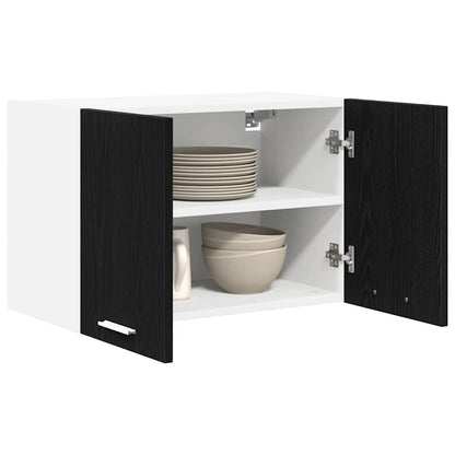 Hängeschrank Riga Schwarze Eiche und Weiß 60 x 31 x 40 cm