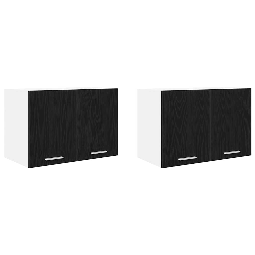 Hängeschrank Riga 2 pcs Schwarze Eiche und Weiß 60 x 31 x 40 cm