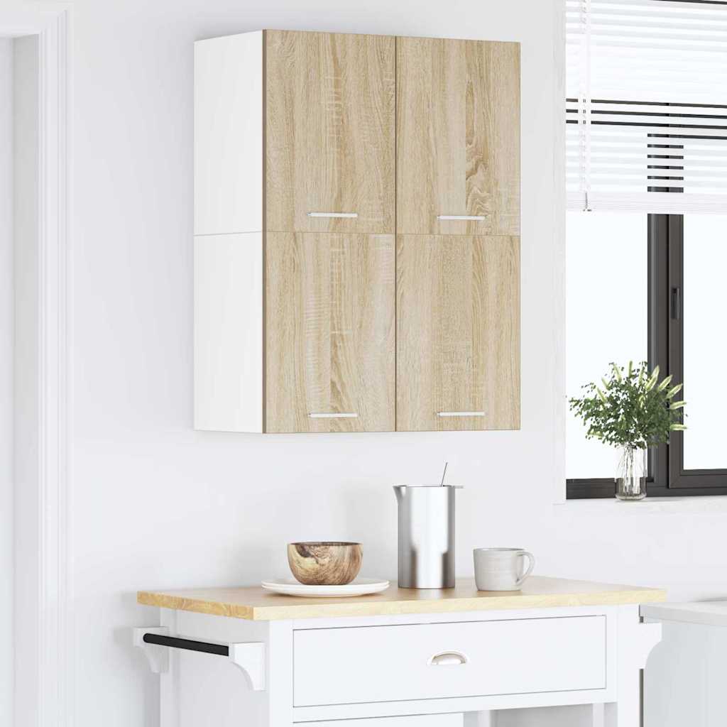 Hängeschrank Riga 2 pcs Sonoma-Eiche und Weiß 60 x 31 x 40 cm