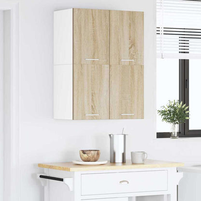 Hängeschrank Riga 2 pcs Sonoma-Eiche und Weiß 60 x 31 x 40 cm