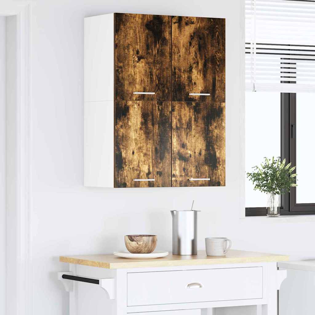 Hängeschrank Riga Geräucherte Eiche und Weiß 60 x 31 x 40 cm