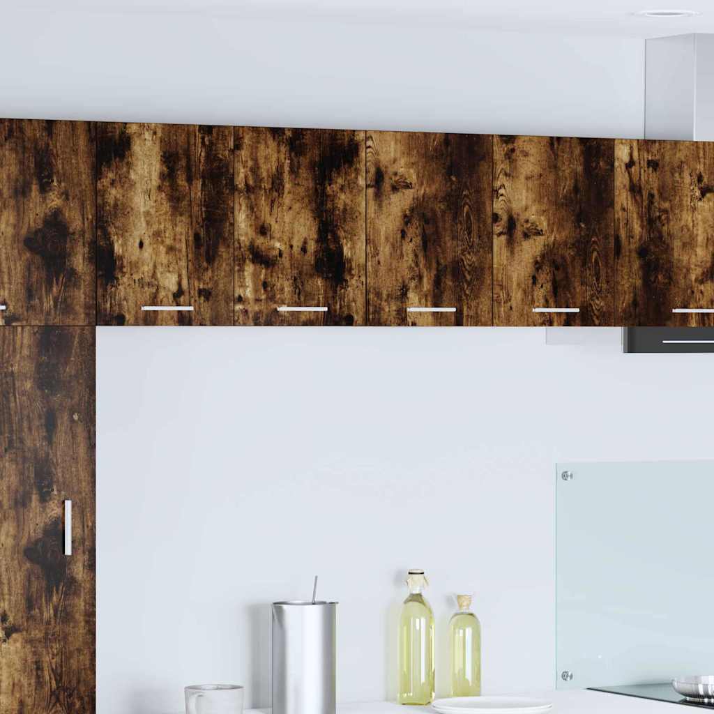 Hängeschrank mit Speicher Riga 2 pcs Geräucherte Eiche und Weiß