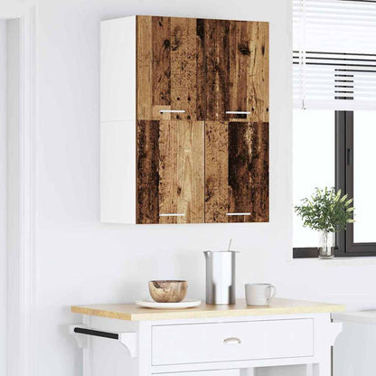 Hängeschrank mit Tür Riga Altes Holz und Weiß 60 x 31 x 40 cm