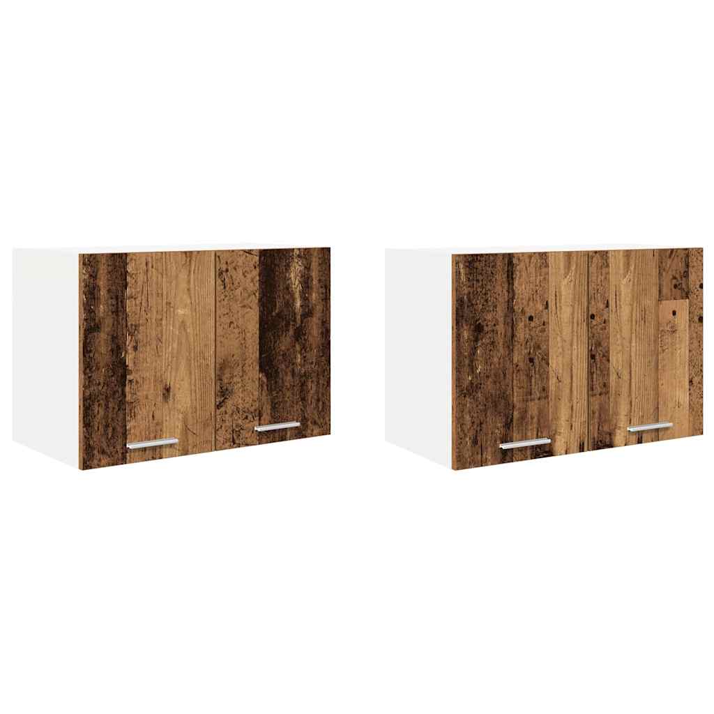 Hängeschrank Riga 2 pcs Altes Holz und Weiß 60 x 31 x 40 cm