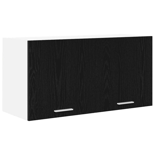 Hängeschrank mit Tür Riga Schwarz Eichen-Optik 80 x 31 x 40 cm