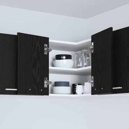 Hängeschrank Riga Schwarze Eiche und Weiß 57 x 57 x 40 cm