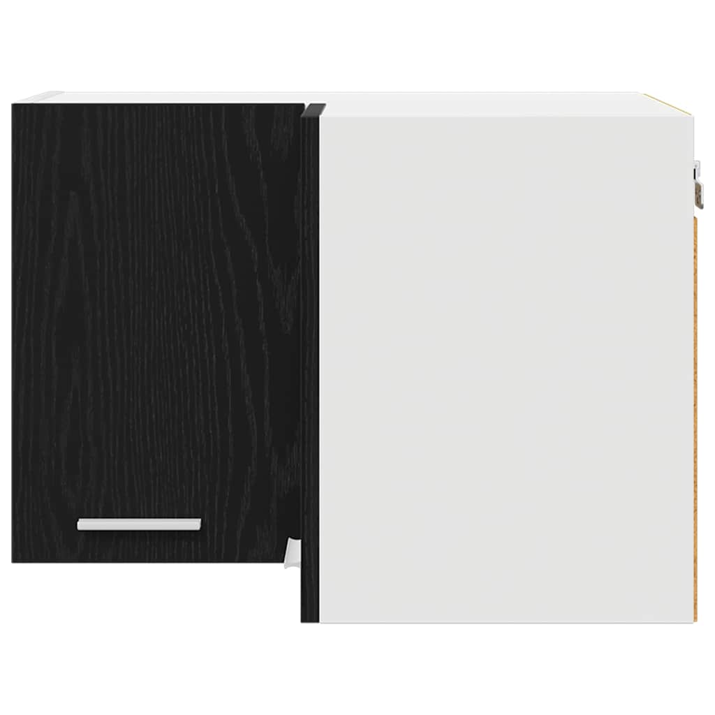 Hängeschrank Riga Schwarze Eiche und Weiß 57 x 57 x 40 cm