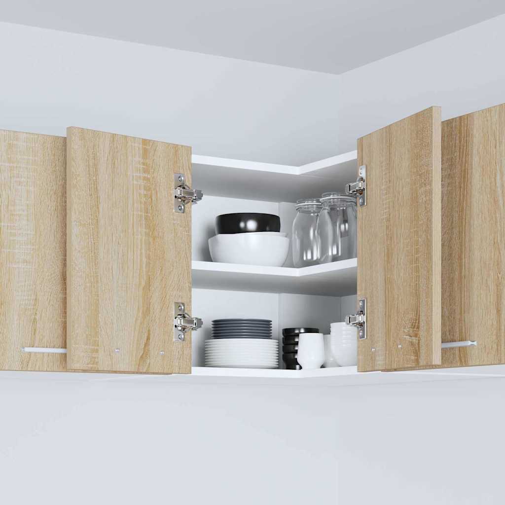 Hängeschrank Riga Sonoma-Eiche und Weiß 57 x 57 x 40 cm