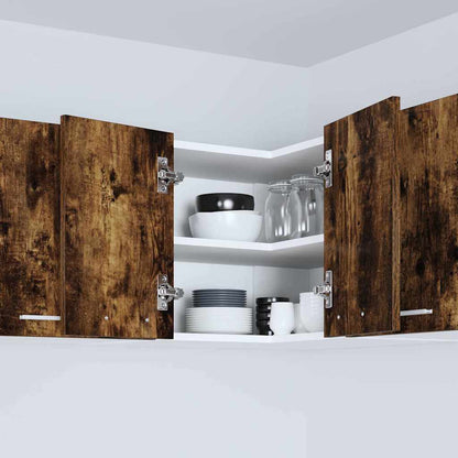 Hängeschrank Riga Geräucherte Eiche und Weiß 57 x 57 x 40 cm