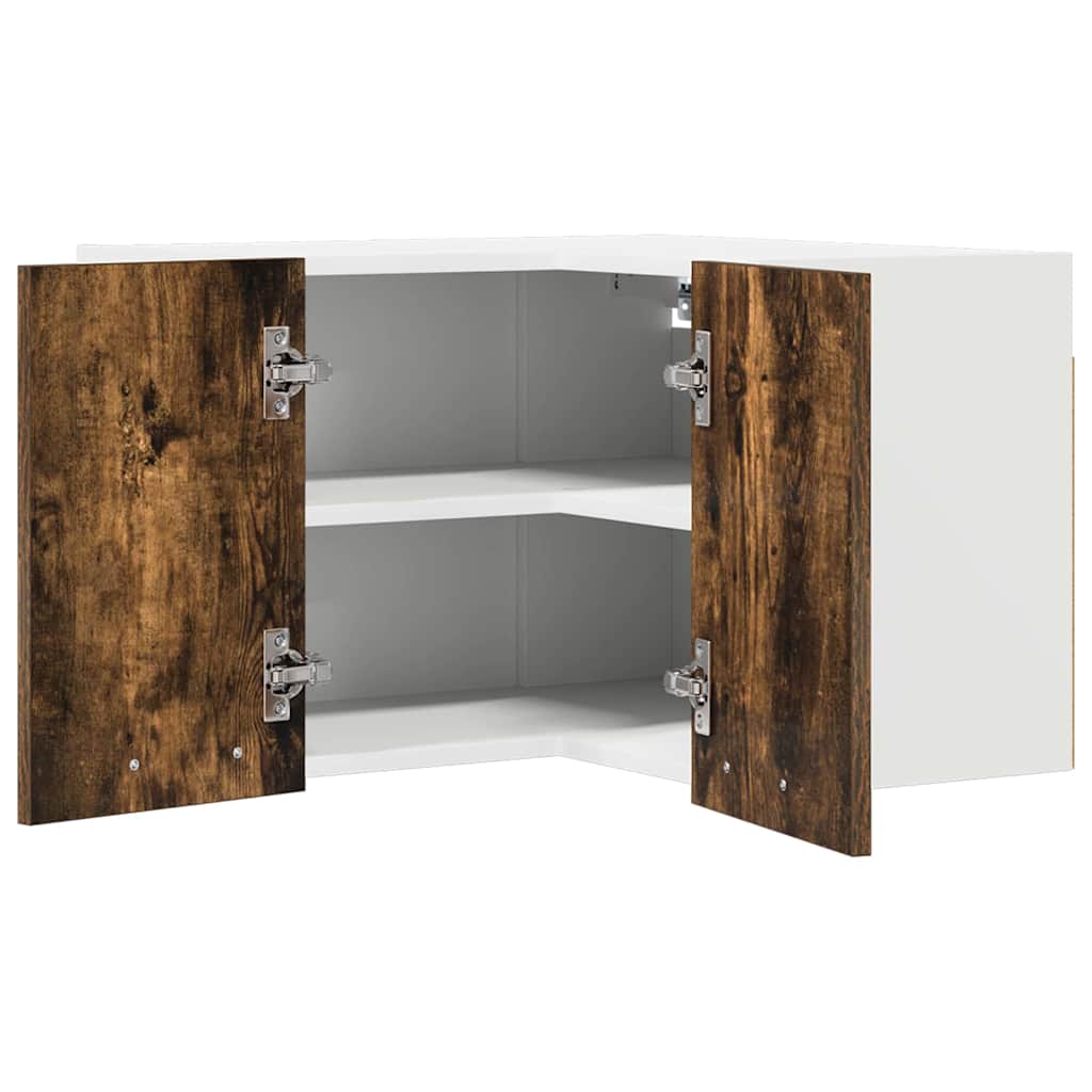 Hängeschrank Riga Geräucherte Eiche und Weiß 57 x 57 x 40 cm