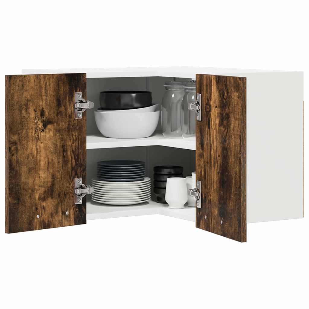 Hängeschrank Riga Geräucherte Eiche und Weiß 57 x 57 x 40 cm