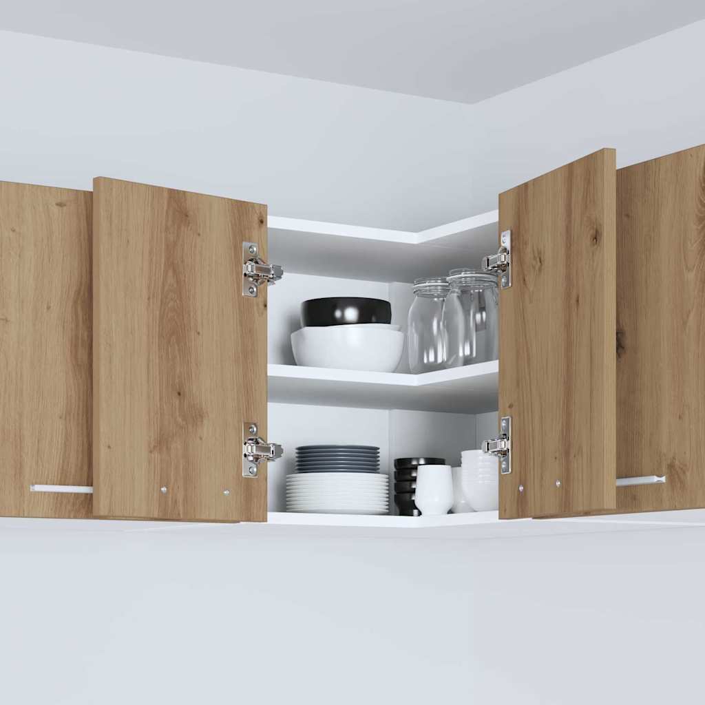 Hängeschrank Riga Artisan-Eiche und Weiß 57 x 57 x 40 cm