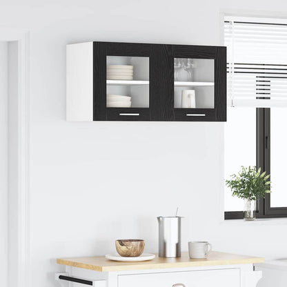 Hängeschrank mit Tür Riga Schwarz Eichen-Optik 40 x 31 x 40 cm