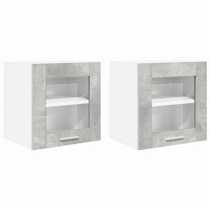 Hängeschrank mit Speicher Riga 2 pcs Beton Grau 40 x 31 x 40 cm
