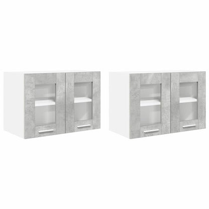 Hängeschrank mit Speicher Riga 2 pcs Beton Grau 60 x 31 x 40 cm