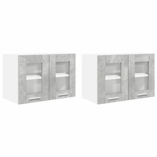 Hängeschrank mit Speicher Riga 2 pcs Beton Grau 60 x 31 x 40 cm