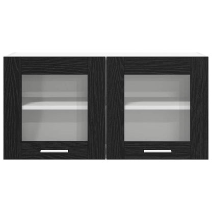 Hängeschrank Riga Schwarze Eiche und Weiß 80 x 31 x 40 cm