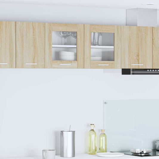 Hängeschrank mit Tür Riga Sonoma-Eiche und Weiß 80 x 31 x 40 cm