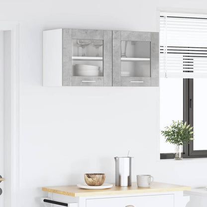 Hängeschrank mit Tür Riga Betongrau und Weiß 80 x 31 x 40 cm