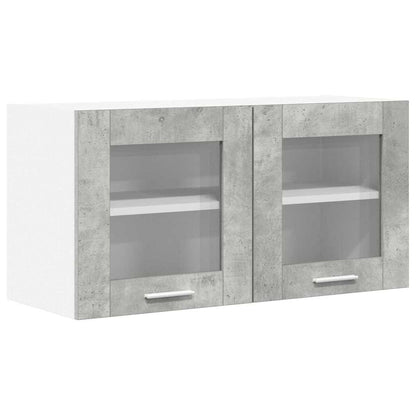 Hängeschrank mit Tür Riga Betongrau und Weiß 80 x 31 x 40 cm