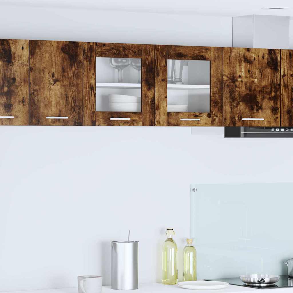 Hängeschrank Riga Geräucherte Eiche und Weiß 80 x 31 x 40 cm